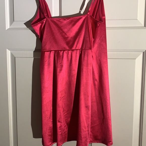 Pink Satin Wrap Dress - Picture 7 of 7
